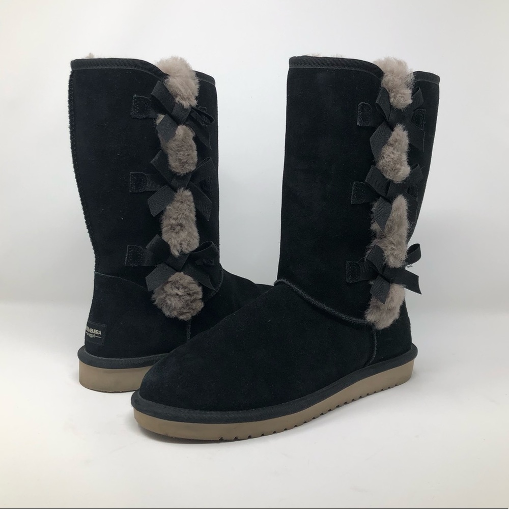 Kookaburra by UGG black boots with bow ties